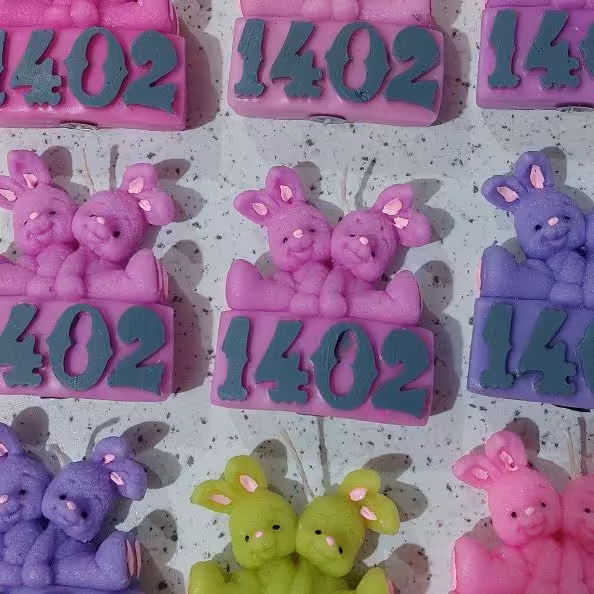 شمع خرگوش 1402 مخصوص هفت سین و عید نوروز  و گیفت دررنگبندی شاد و متنوع