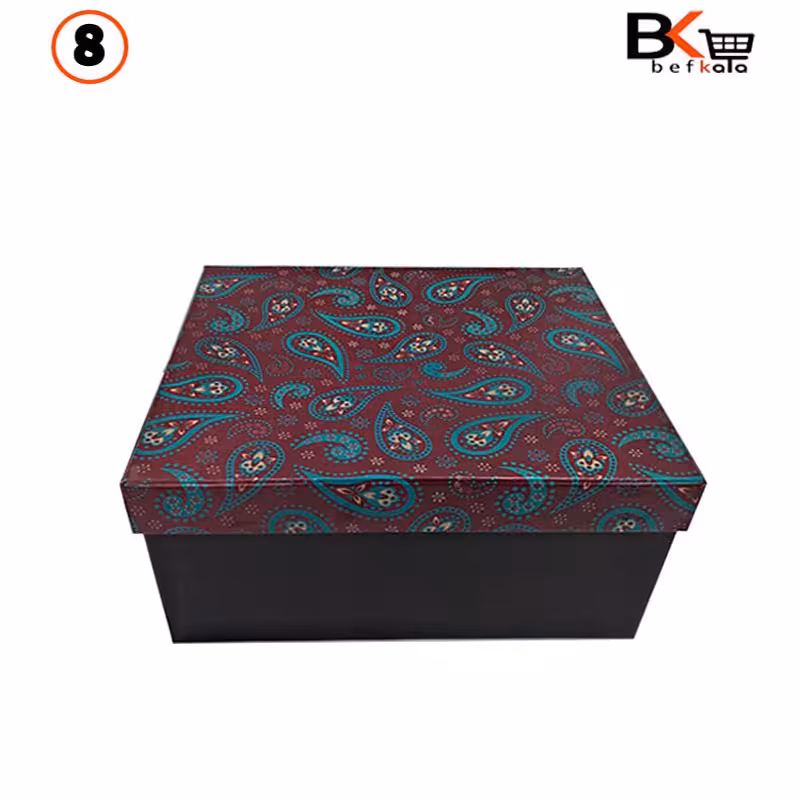 باکس کادویی مستطیلی طرح دار سایز هشت 