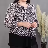 شومیز زنانه سایز بزرگ پارچه مطلسه از برند کازا با جنس و دوخت درجه یک