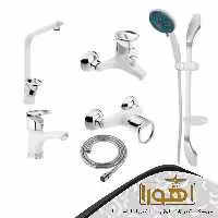 پک شیرآلات مدل لوکا سفیدکروم مجموعه6عددی