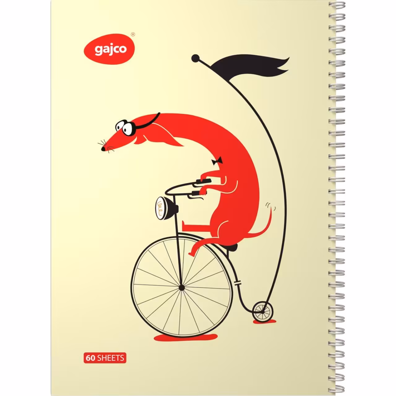 دفتر سیمی 60 برگ گاجکو طرح سگ دوچرخه سوار با رایحه شکلات