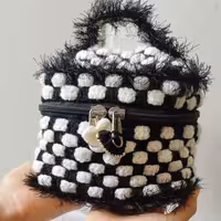 کیف  بافتنی دو رنگ  