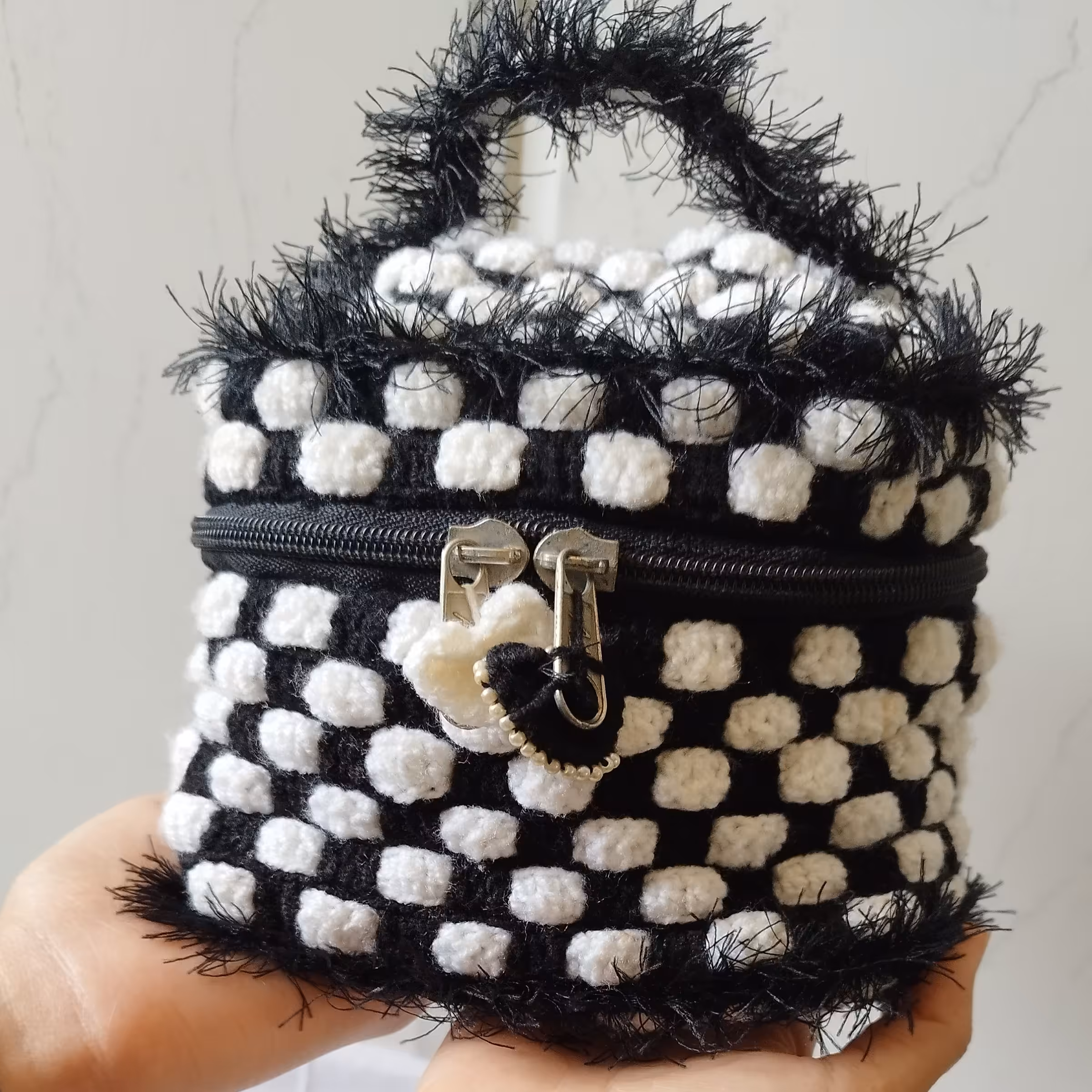 کیف  بافتنی دو رنگ  