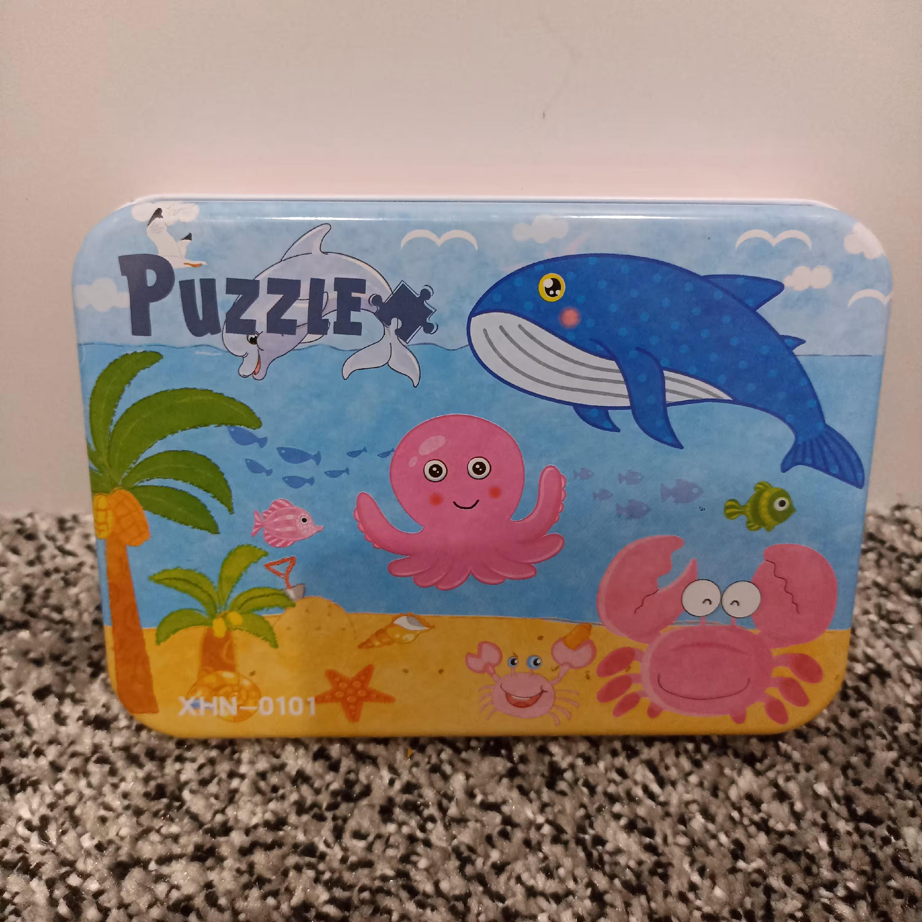 پازل قوطی فلزی 4تایی طرح حیوانات دریایی