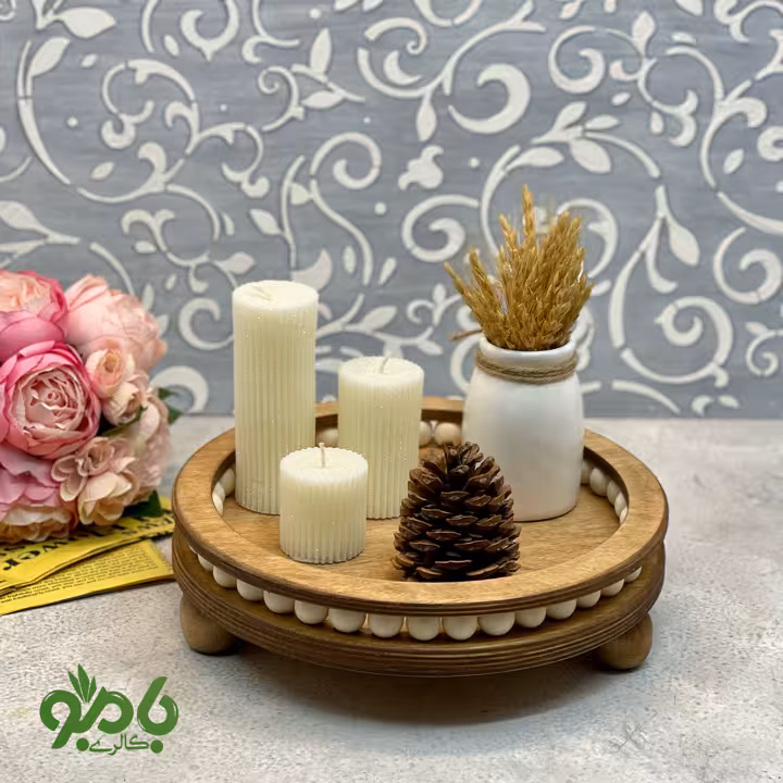 باکس چوبی رایزر گرد مهره و پایه دار