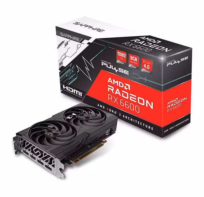 کارت گرافیک گیمینگ سافایر مدل RX 6600 PULSE AMD Radeon 8GB GDDR6