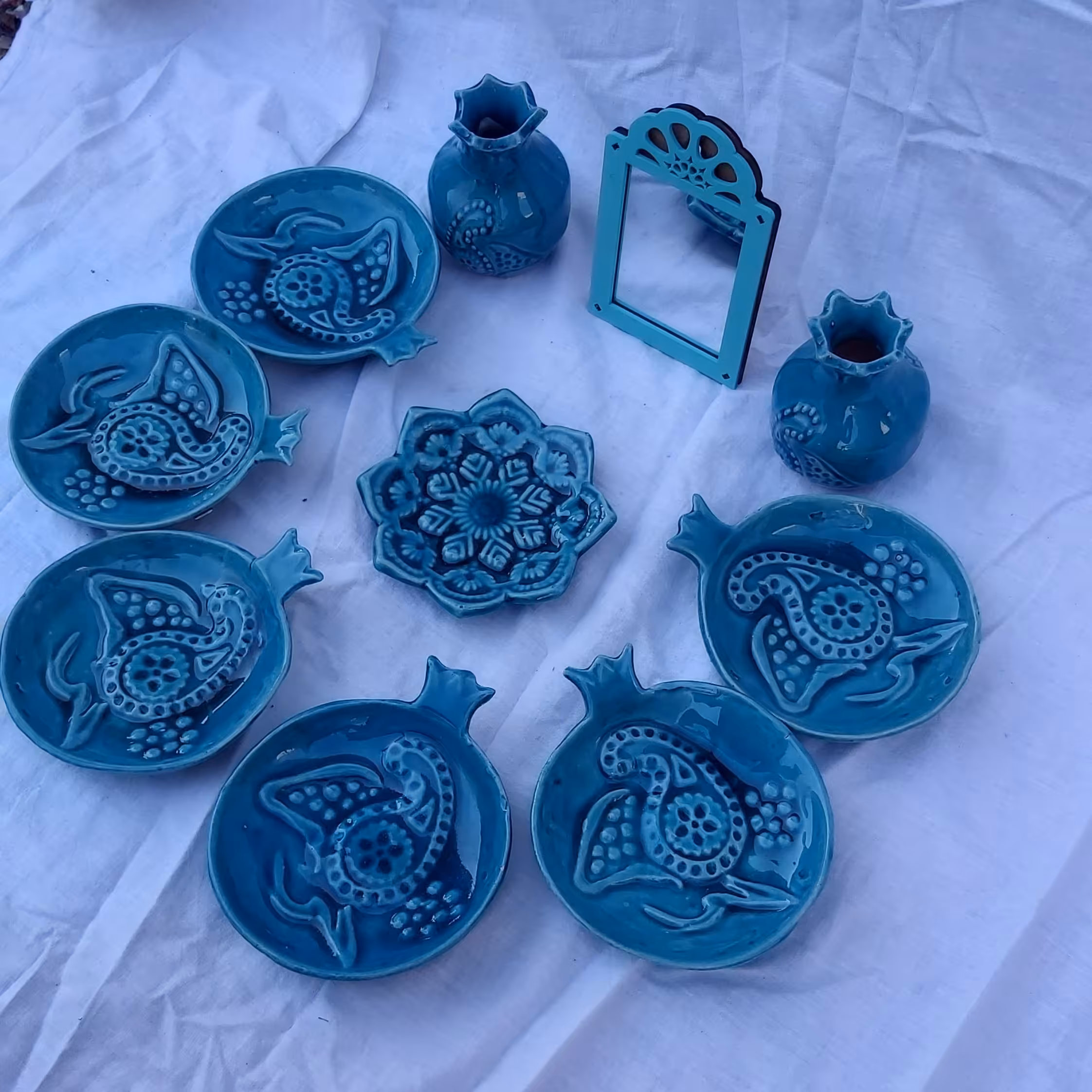 هفت سین سفالی مدل اناری