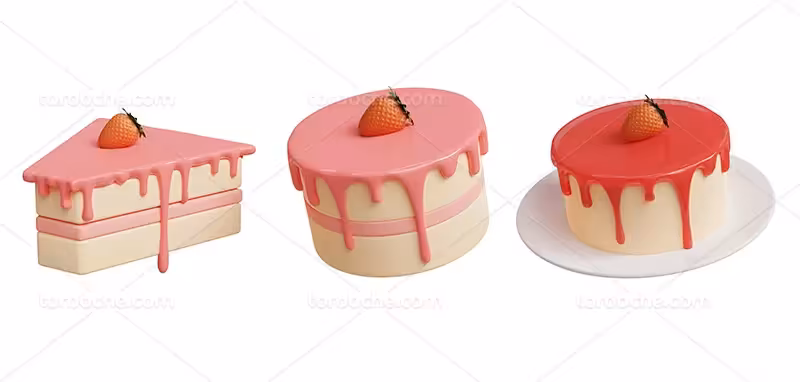 عکس کیک با کرم کارامل توت فرنگی | گرافیک با طعم تربچه