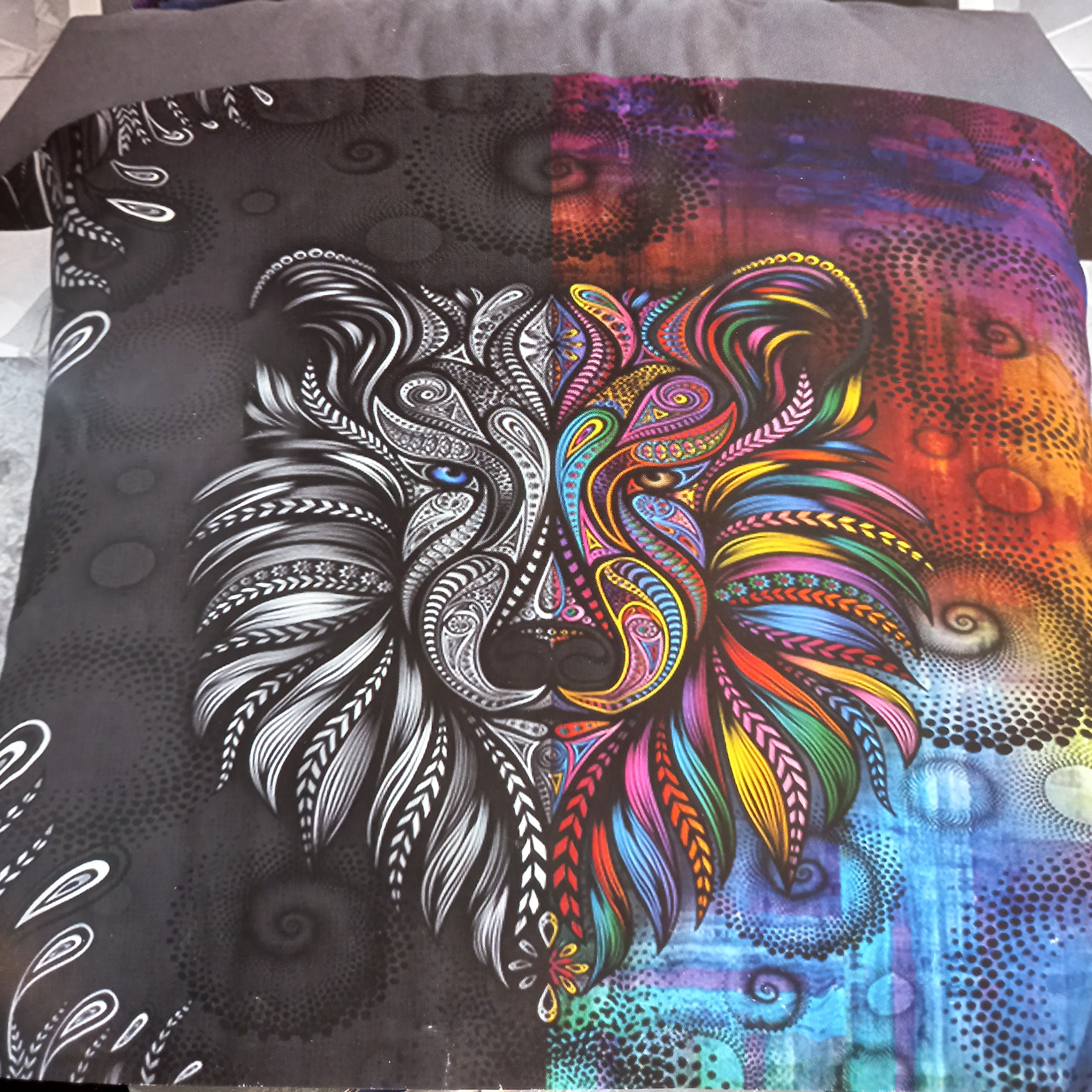 سرویس روتختی یکنفره 4 تکه سه بعدی میکرو طرح شیر دو رنگ