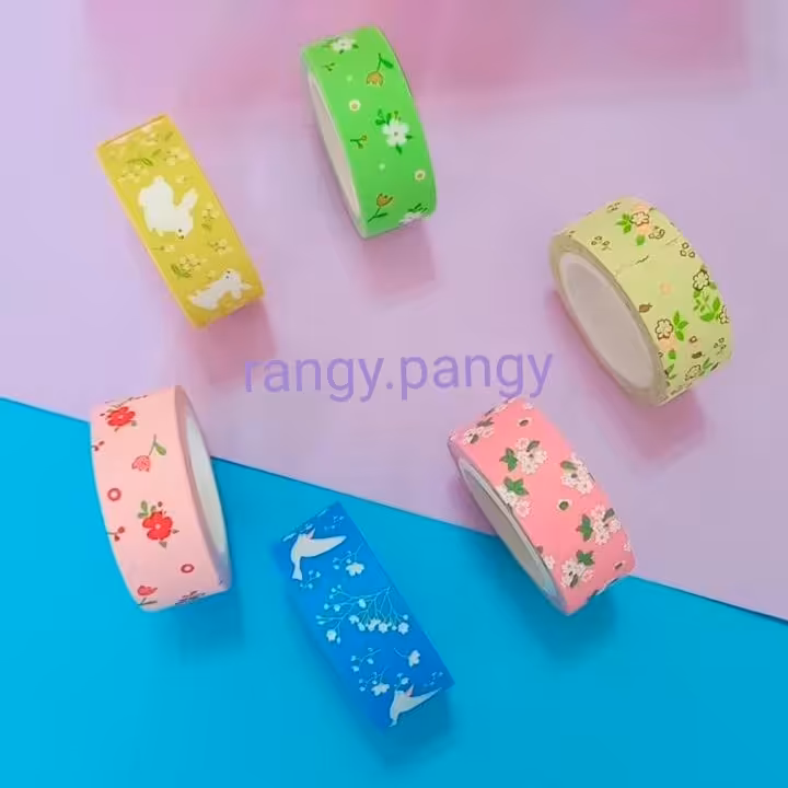 چسب واشی طرح گل مناسب برای دفتر و کتاب کاردستی بولت ژورنال و ....با چسبندگی بالا و کیفیت عالی