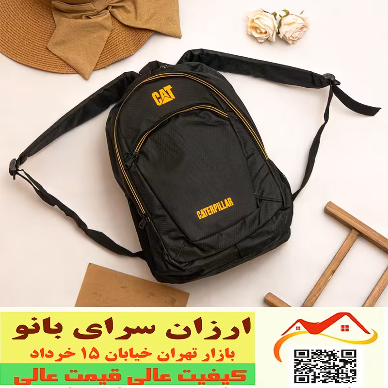 کوله پشتی دانشجویی دبیرستان مدرسه  اسپرت جنس دیبا  طرح CAT  کد 2609074  مدل 3