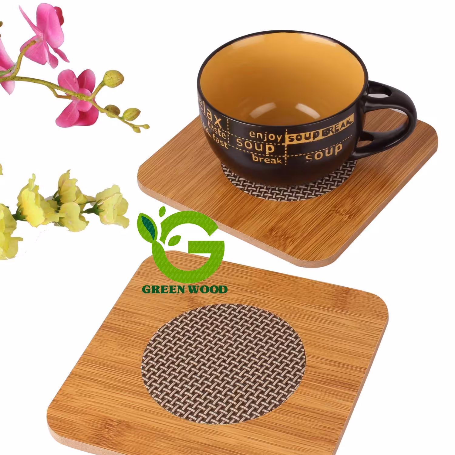 زیر لیوانی زیر فنجانی 6 عددی چوبی مدل B-47-SQ9 کد Gw52001012