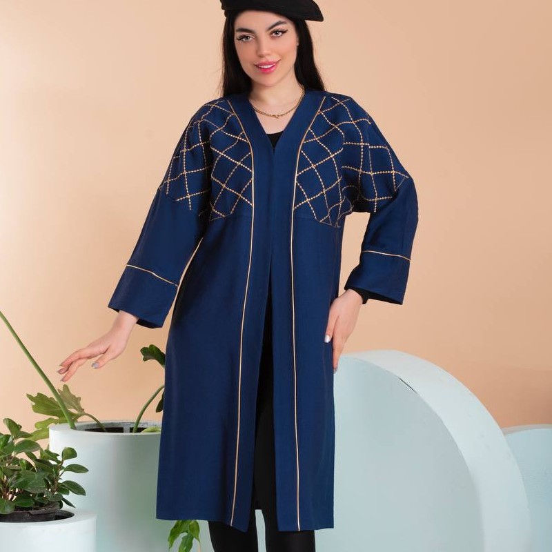مانتو نخ کرسپو جلو گلدوزی