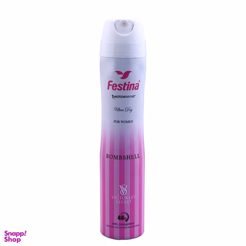 اسپری خوشبو کننده بدن زنانه فستینا مدل ویکتوریا سکرت بامب شل کد 108 حجم 200 میلی لیتر