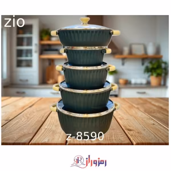 سرویس قابلمه 10 پارچه چدن اصل زیو مدل Z-8590