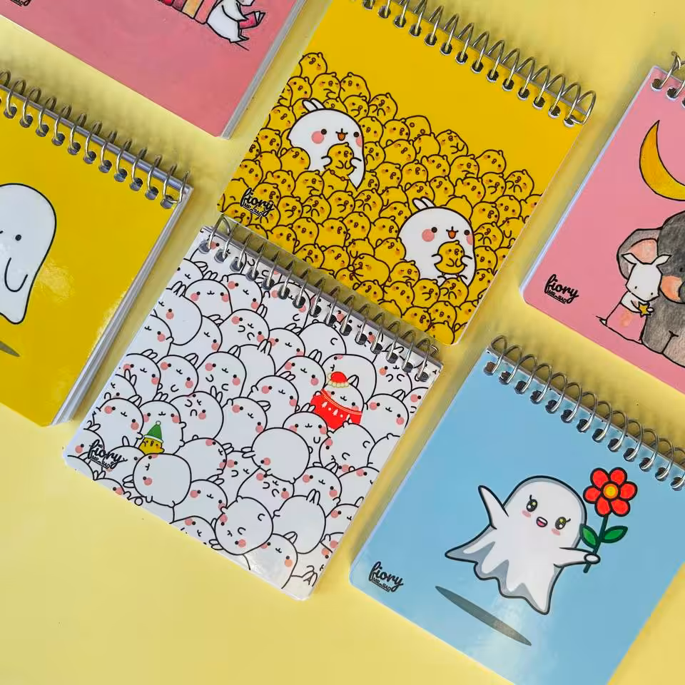 لوازم تحریر فانتزی دفترچه سیمی فنری بدون خط ارسال طرح رندوم