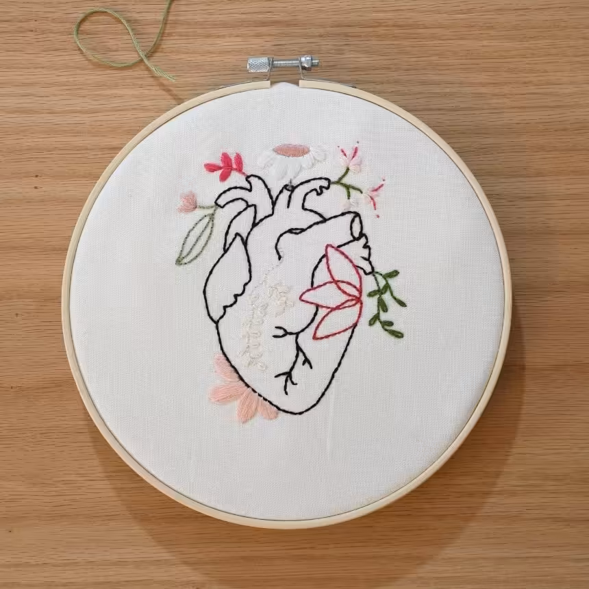 تابلو گلدوزی شده طرح haert مناسب برای هدیه ابعاد تابلو به انتخاب شما می باشد