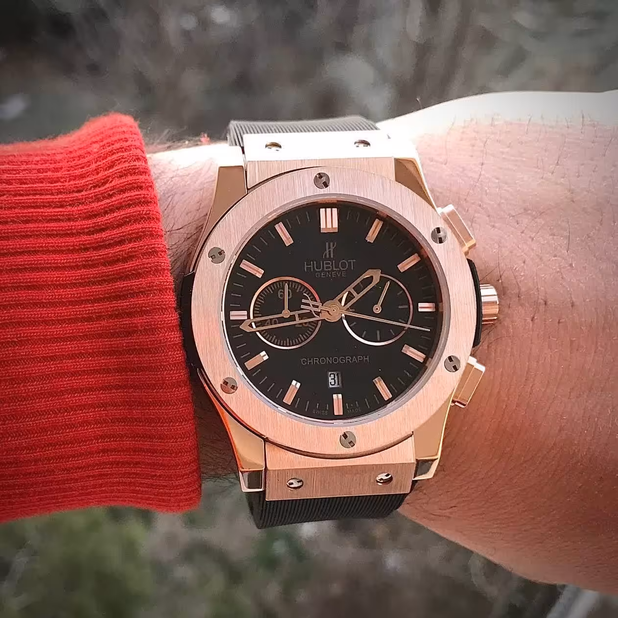 ساعتمچی مردانه هابلوت کرنوگراف جنس استیل hublot