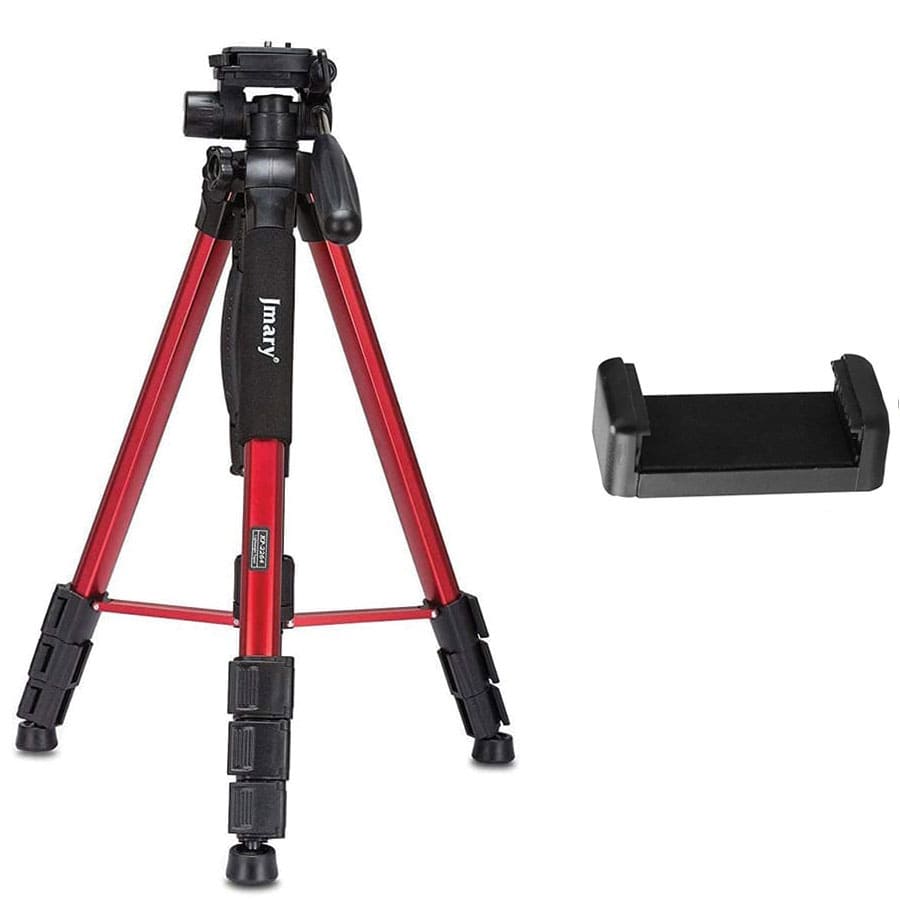 سه پایه دوربین عکاسی جیماری قرمز Jmary Tripod KP-2254 به همراه هولدر