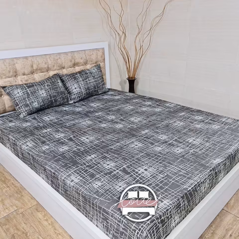 ملحفه کشدار خوشخواب با دوعدد روبالشتی عرض 180 و ارتفاع 50