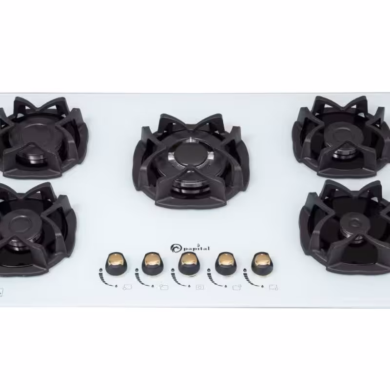 اجاق گاز صفحه ای پاپیتال شیشه ترک سفید مدل G6