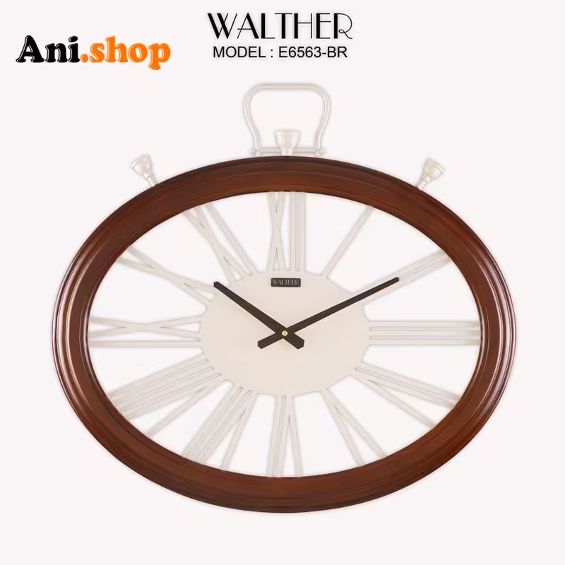 ساعت دیواری قطر 65ترکیب چوب و فلز   E6563_BR
