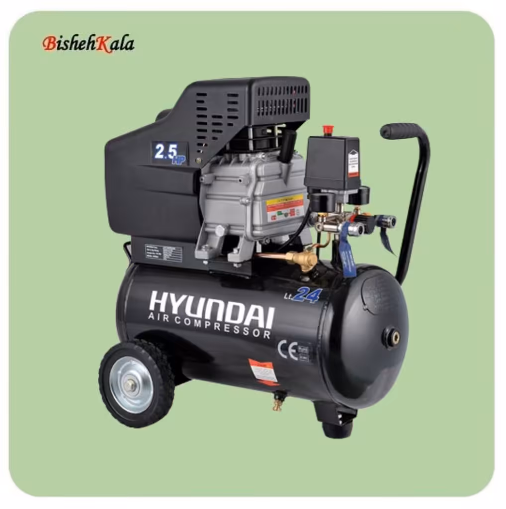 کمپرسور باد با دو شیر 2.5 اسب HYUNDAI هیوندای مدل AC-2425