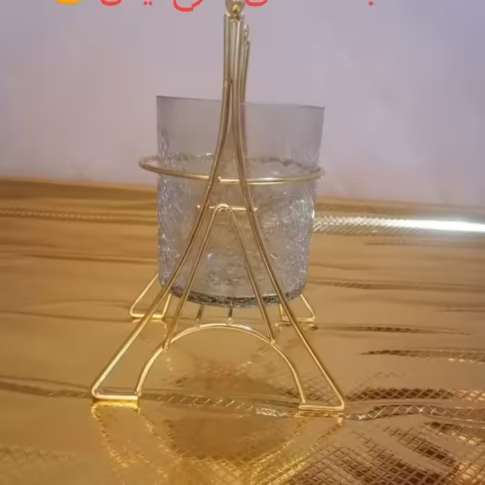 جای قاشقی و جای نبات فانتزی طرح ایفل فلزی و شیشه ای مخصوص مهمانی 