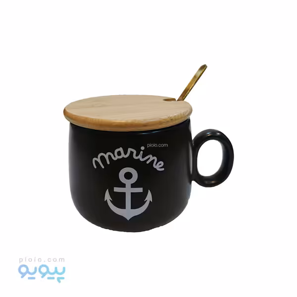 ماگ درب دار سرامیکی طرح لنگر