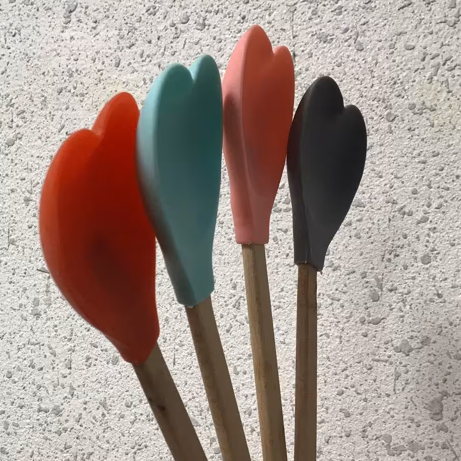 کفگیر قلبی سیلیکونی دسته چوبی یک عددی باارسال رایگان