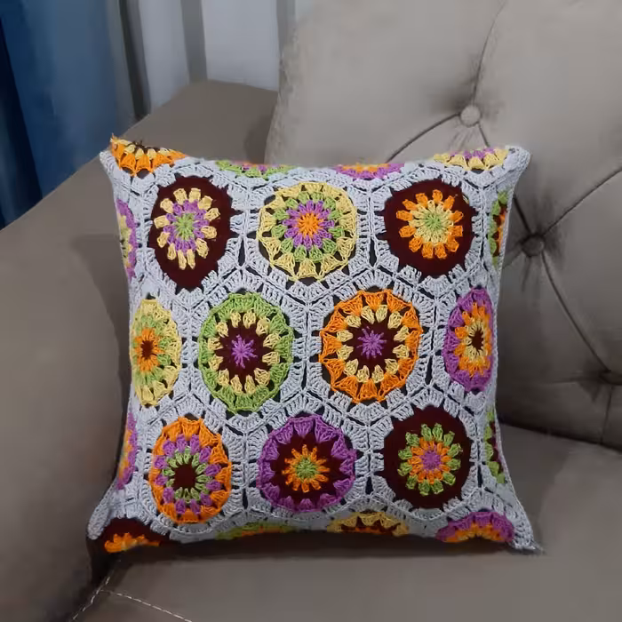 کوسن قلاب بافی 40 در 40 با کاموای ترک