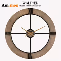 ساعت دیواری قطر 80 ترکیب چوب و فلز  M8079_Wooden_GR