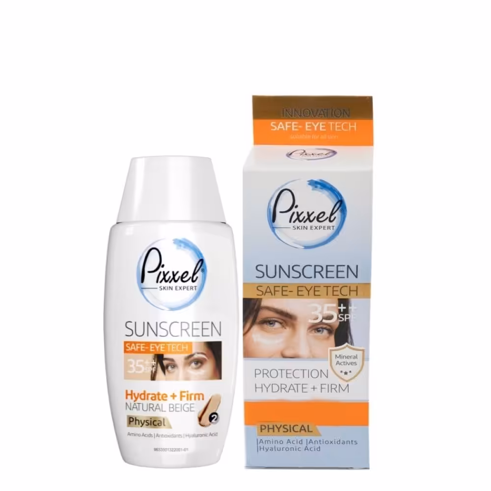 کرم ضدآفتاب فیزیکی دور چشم و صورت بژ طبیعی پیکسل - Pixxel