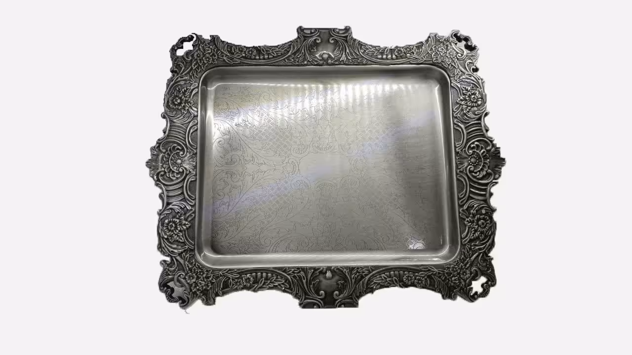 سینی پیوتر بزرگ بدون نگین یونیک کد 1396 (خارجی ضد زنگ)