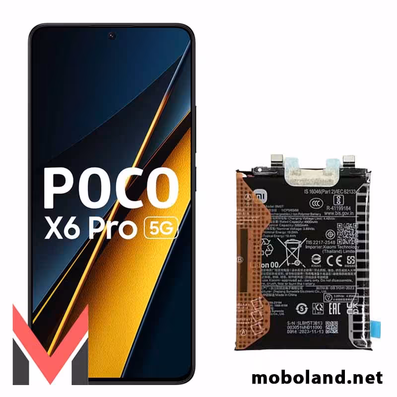 قیمت باتری اصلی شیائومی پوکو Poco X6 Pro مدل BM5T - موبولند