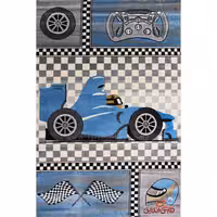 فرش ماشینی کودک ساوین طرح ماشین 4060 کرم