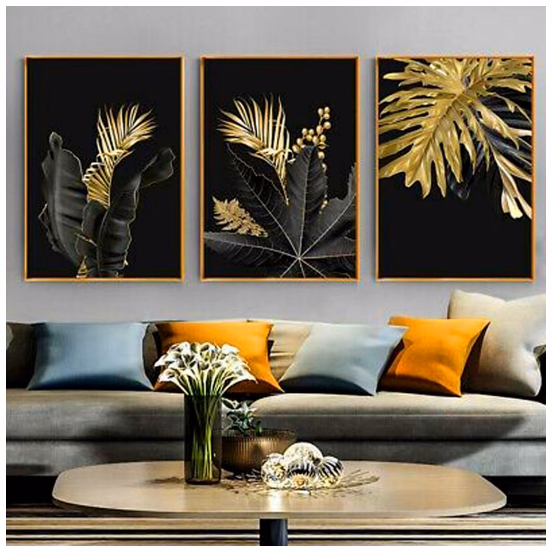 تابلو دکوراتیو 3تیکه طرح گل 