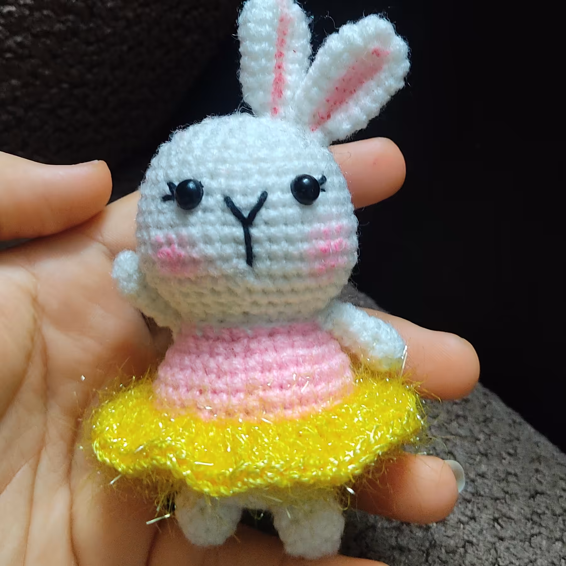 عروسک دست بافت خرگوش آویز کیف و جا کلیدی