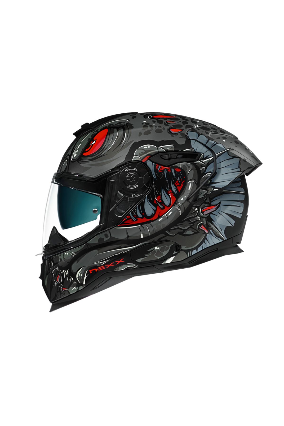 کلاه کاسکت موتورسیکلت مشکی SX100R ABISAL بسته ایمنی مات سیاه قرمز Genel Markalar