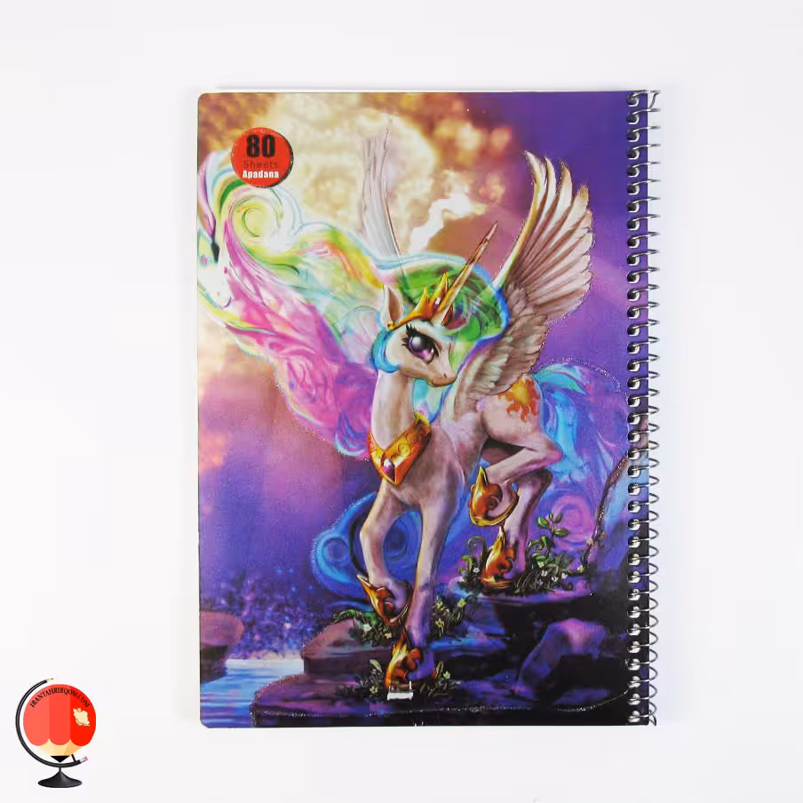 دفتر مشق 80 برگ سیمی طرح یونیکورن آپادانا