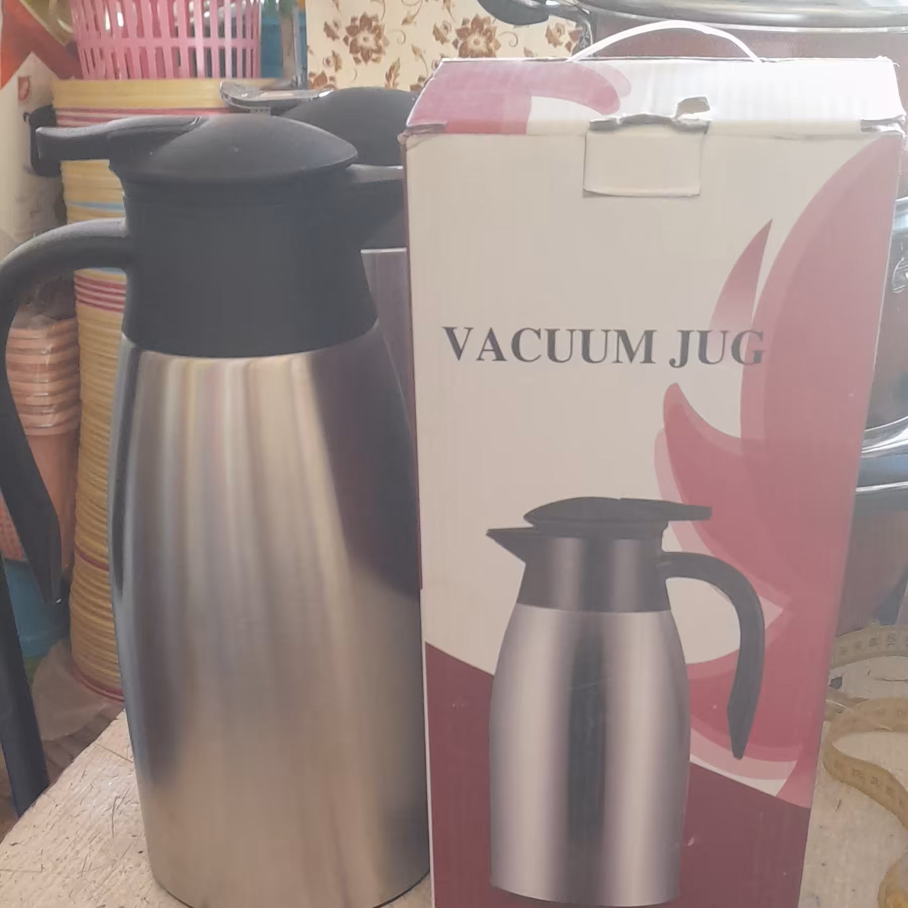 فلاسک 2 لیتری بدنه استیل و محفظه داخل