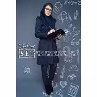 مانتو و شلوار زنانه اداری مدل طنین نفتی کد 1493