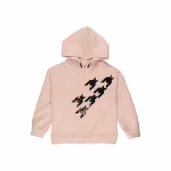 هودی دخترانه مدل Glam طرحدار صورتی