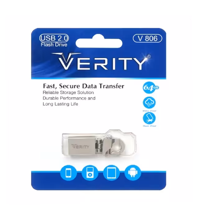 فلش مموری وریتی مدل V806 ظرفیت 64 گیگابایت نقره ای
