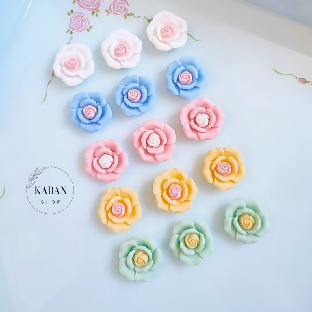 پیکسل گل رز خمیری رنگ پاستیلی وزیبا