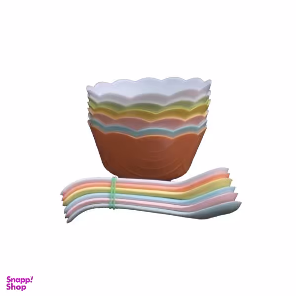 پیاله کد 1149 مجموعه 6 عددی به همراه قاشق