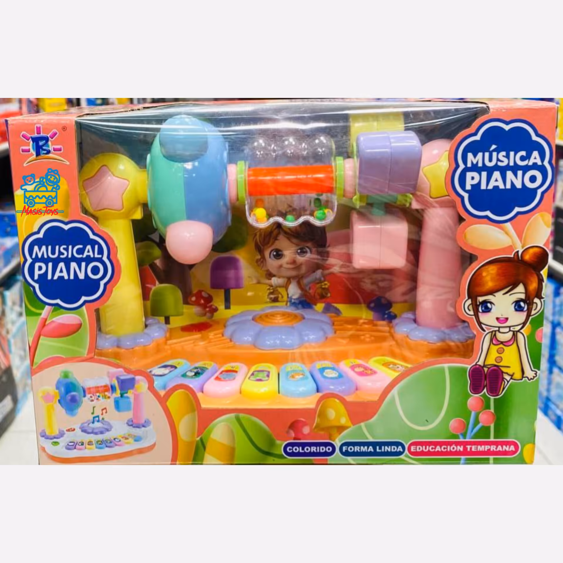 اورگ جغجغه باطری خور دارای رقص نور دار جنس خوب وارداتی مناسب برای گروه سنی دوسال ببالا