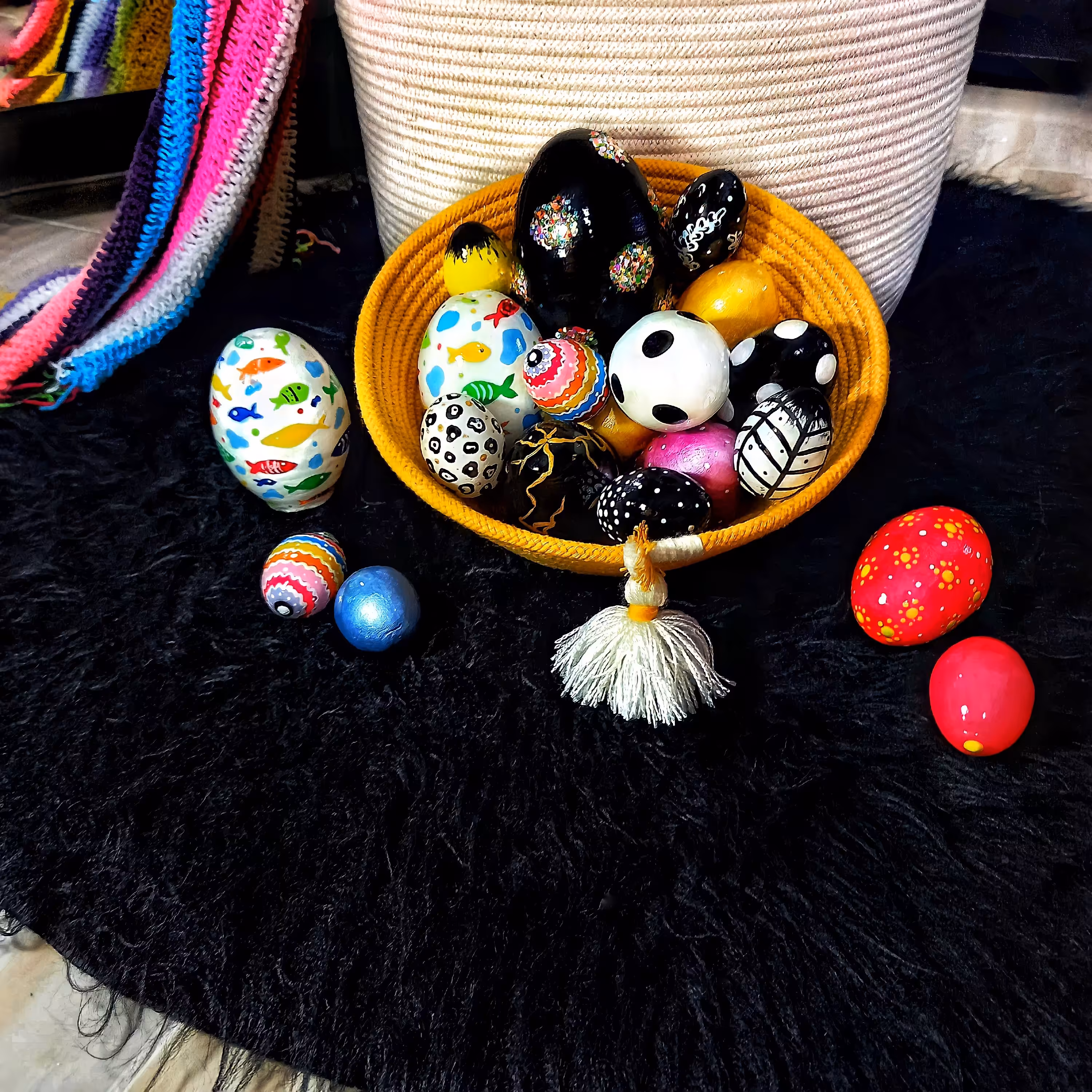 تخم مرغ سفالی عید نقاشی شده  با طرح و اندازه دلخواه