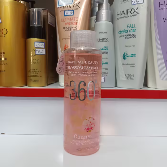 تونر و  پاک کننده الودگی های پوست صورت 360 درجه مدل Cherry حاوی تکه های گل حجم300میل 