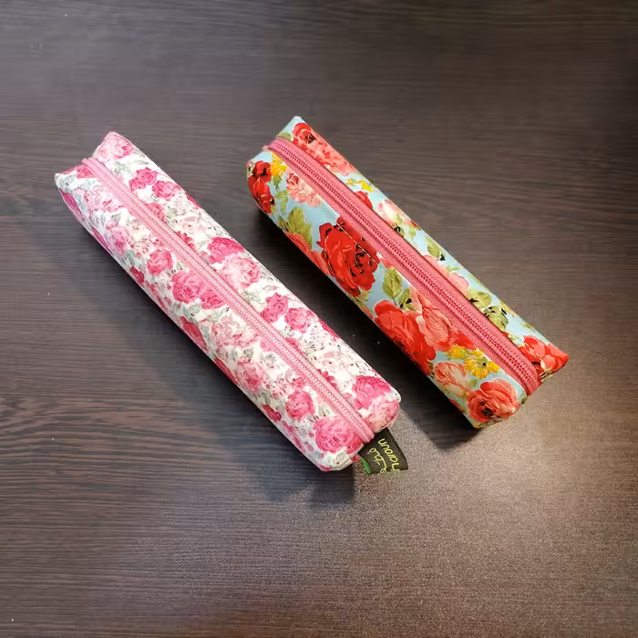 جامدادی فانتزی گل دار پارچه ای 